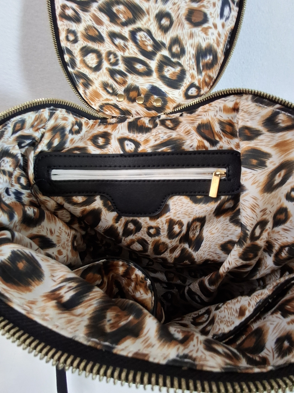 SWG Black Pebbled Sling Barrel Backpack with Gold Accents - Picture 8 of 11